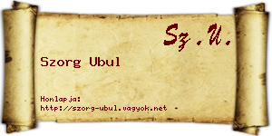 Szorg Ubul névjegykártya